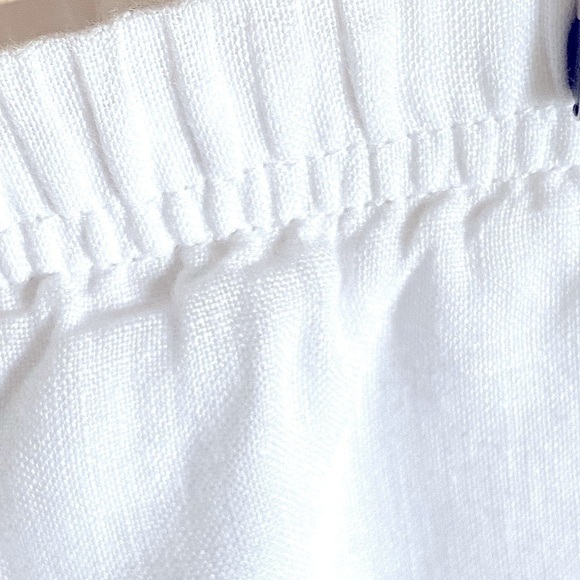 DAVID DART LINEN Pants Petite Large Straight Leg Pull-On Pockets White Women PL - Picture 11 of 11